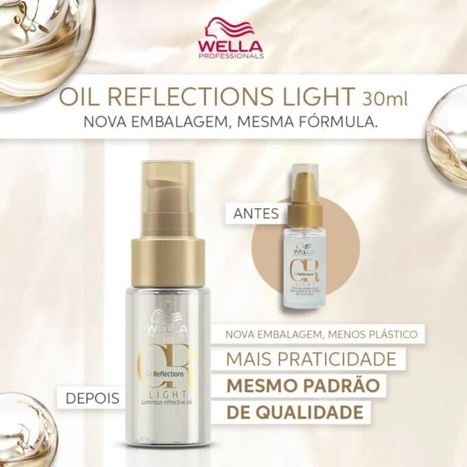 Óleo Capilar Oil Reflections Light 30ml Wella 2 Óleo Capilar Oil Reflections Light 30ml Wella - Imagem 2